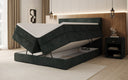 Boxspringbed Noren met opbergruimte in Ribstof