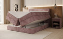 Boxspringbed Noren met opbergruimte in Ribstof