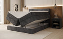 Boxspringbed Noren met opbergruimte in Ribstof