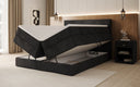Boxspringbed Noren met opbergruimte in Ribstof