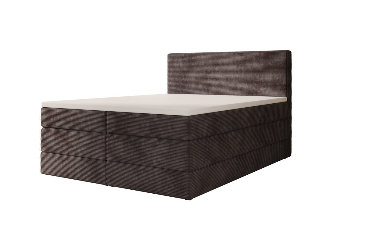 Boxspringbed Noren met opbergruimte in Ribstof