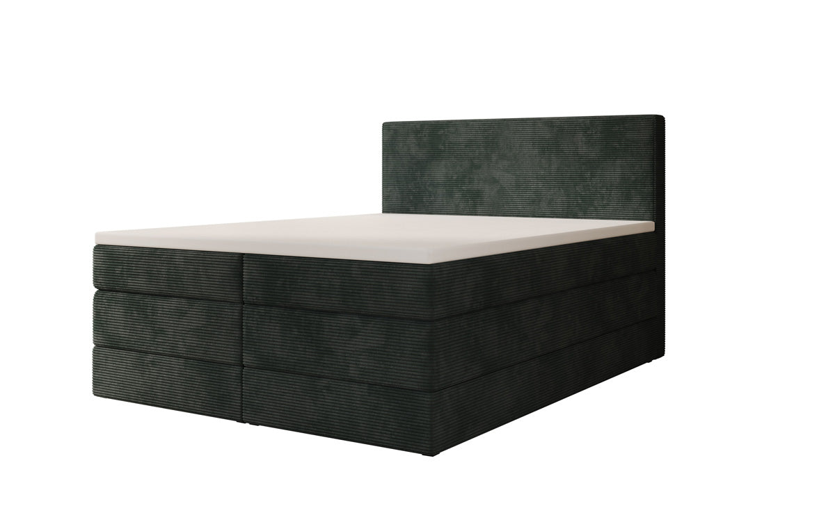 Boxspringbed Noren met opbergruimte in Ribstof
