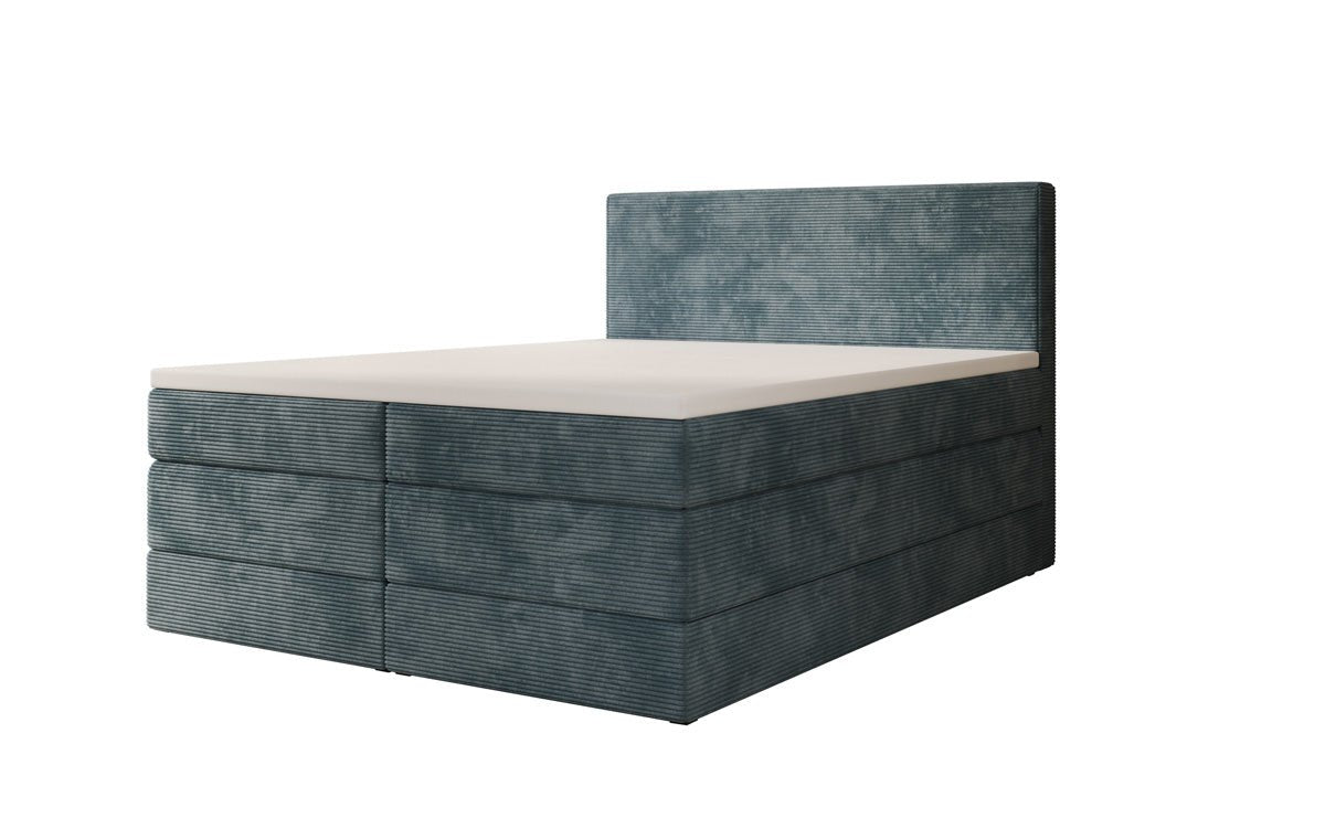 Boxspringbed Noren met opbergruimte in Ribstof