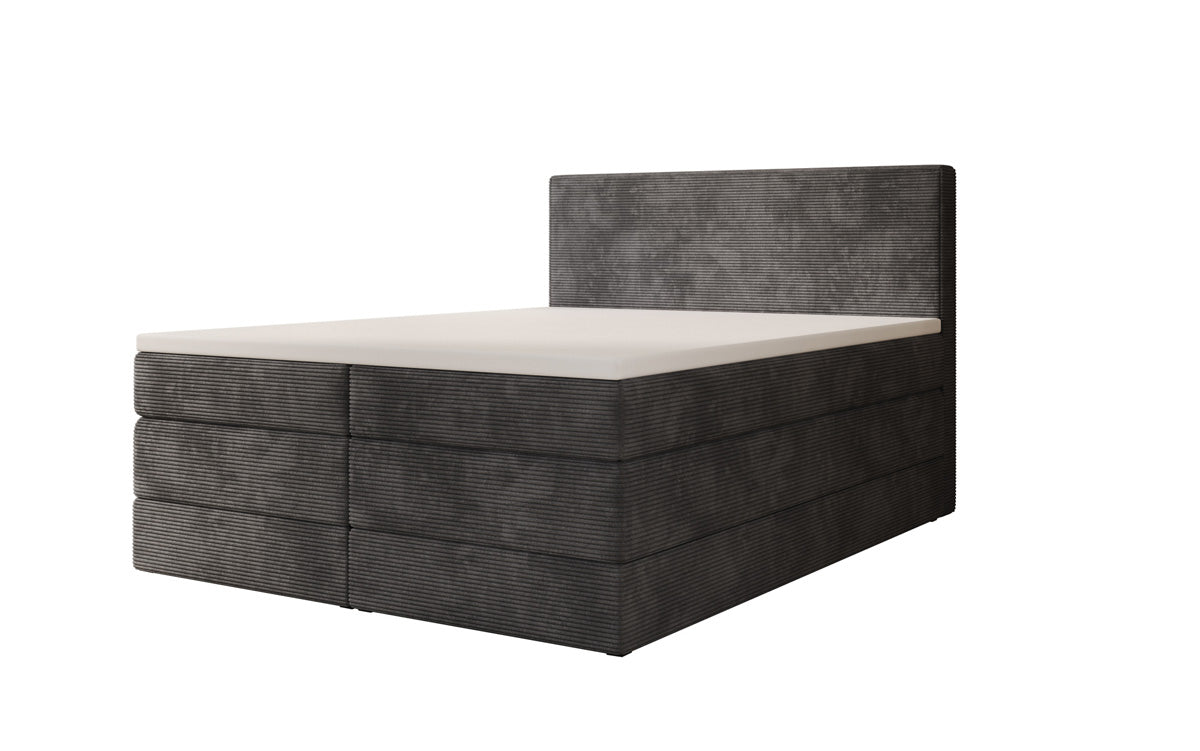 Boxspringbed Noren met opbergruimte in Ribstof