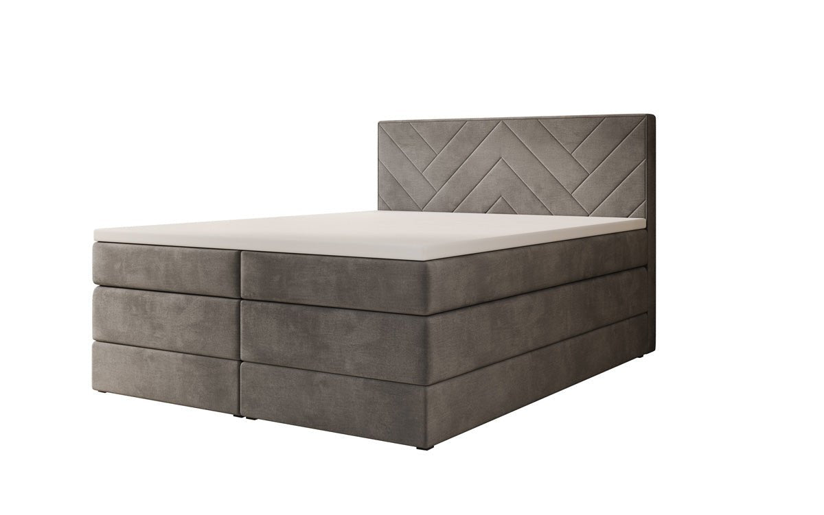 Boxspringbed Norella met opbergruimte in fluweel
