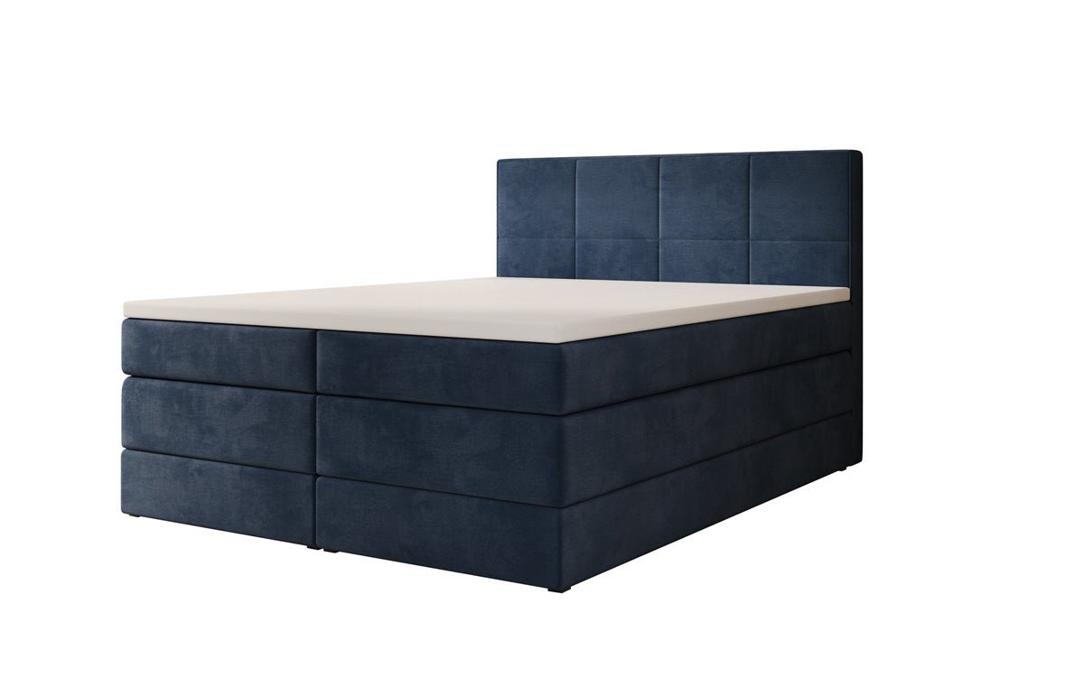 Boxspringbed Mareno met opbergruimte in fluweel
