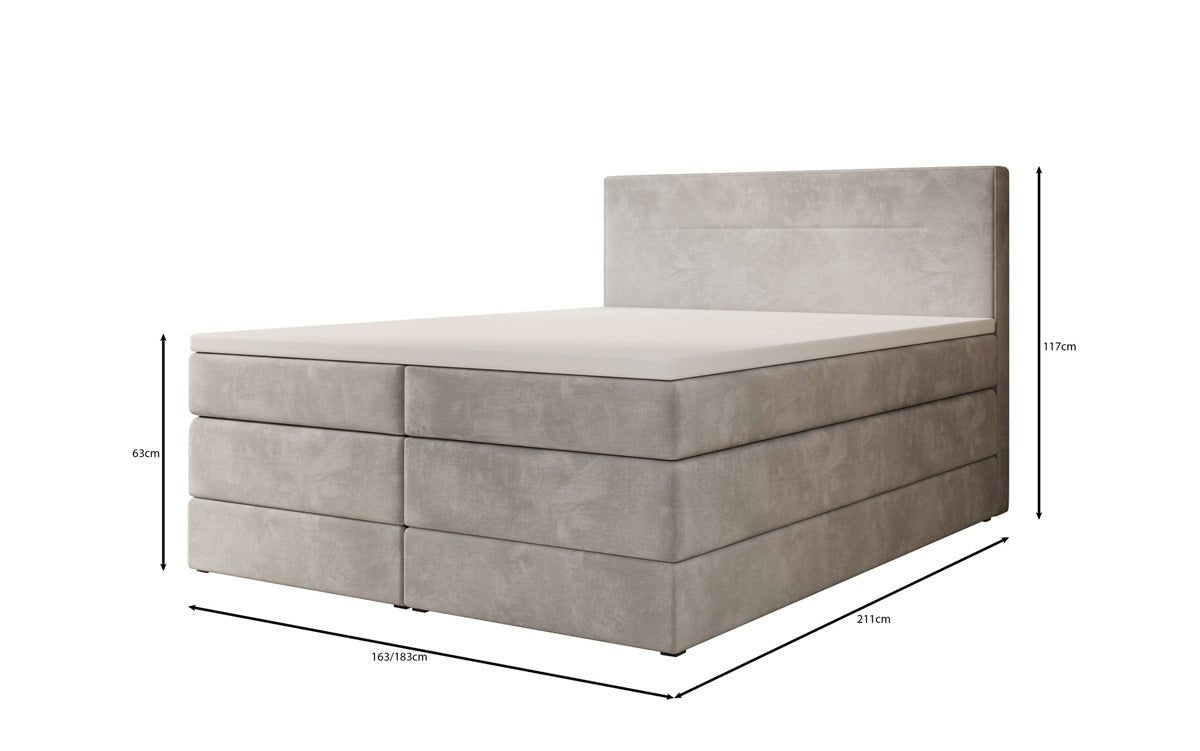 Boxspringbed Lavero met opbergruimte in Fluweel