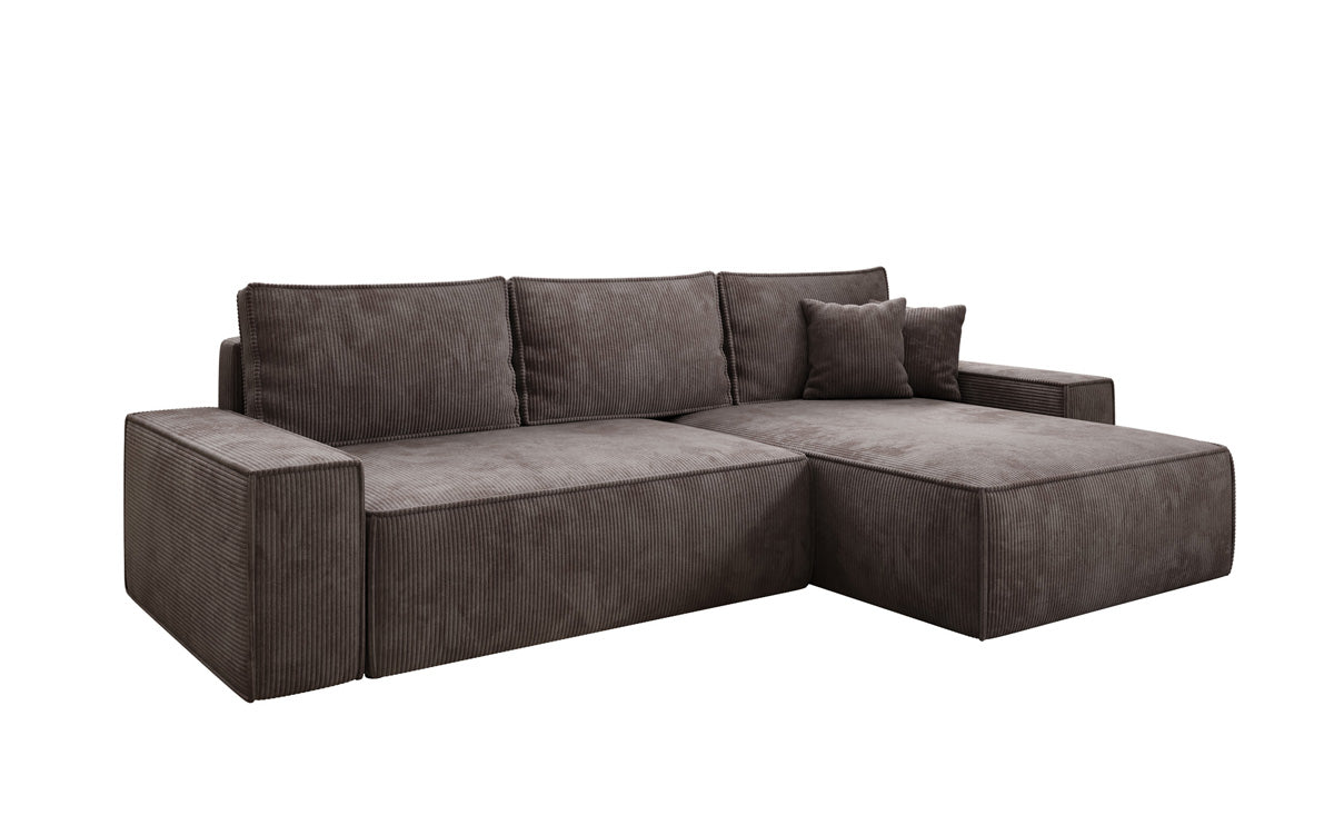 Designersofa Lunaro met slaap- en klapfunctie in ribstof