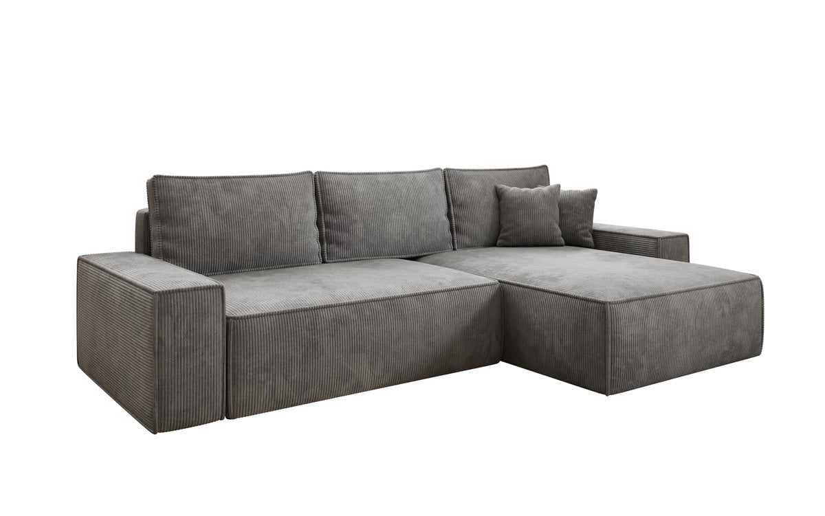 Designersofa Lunaro met slaap- en klapfunctie in ribstof