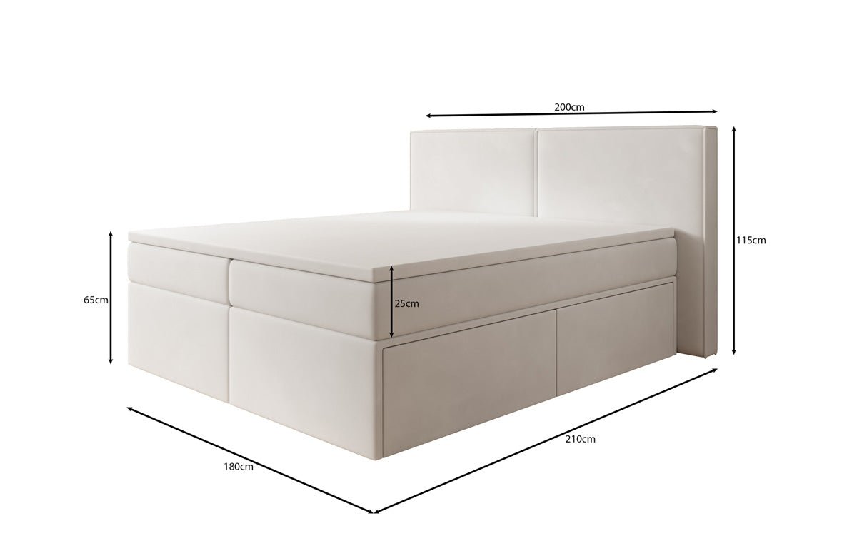 Boxspringbed Ophelia met laden in fluweel