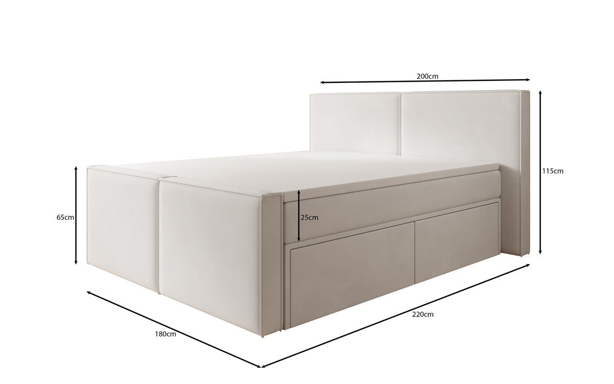 Boxspringbed Ophelia II met laden in fluweel