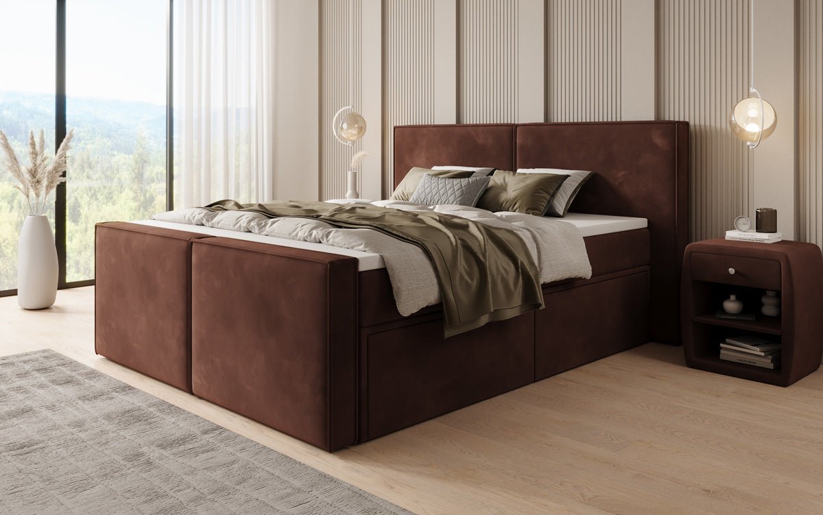 Boxspringbed Ophelia II met laden in fluweel