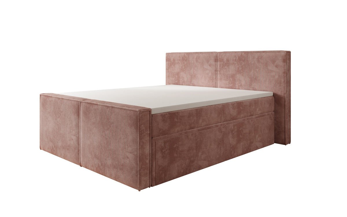 Boxspringbed Ophelia II met laden in Ribstof