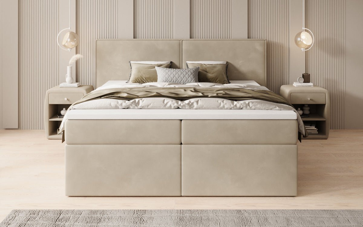 Boxspringbed Ophelia met laden in fluweel