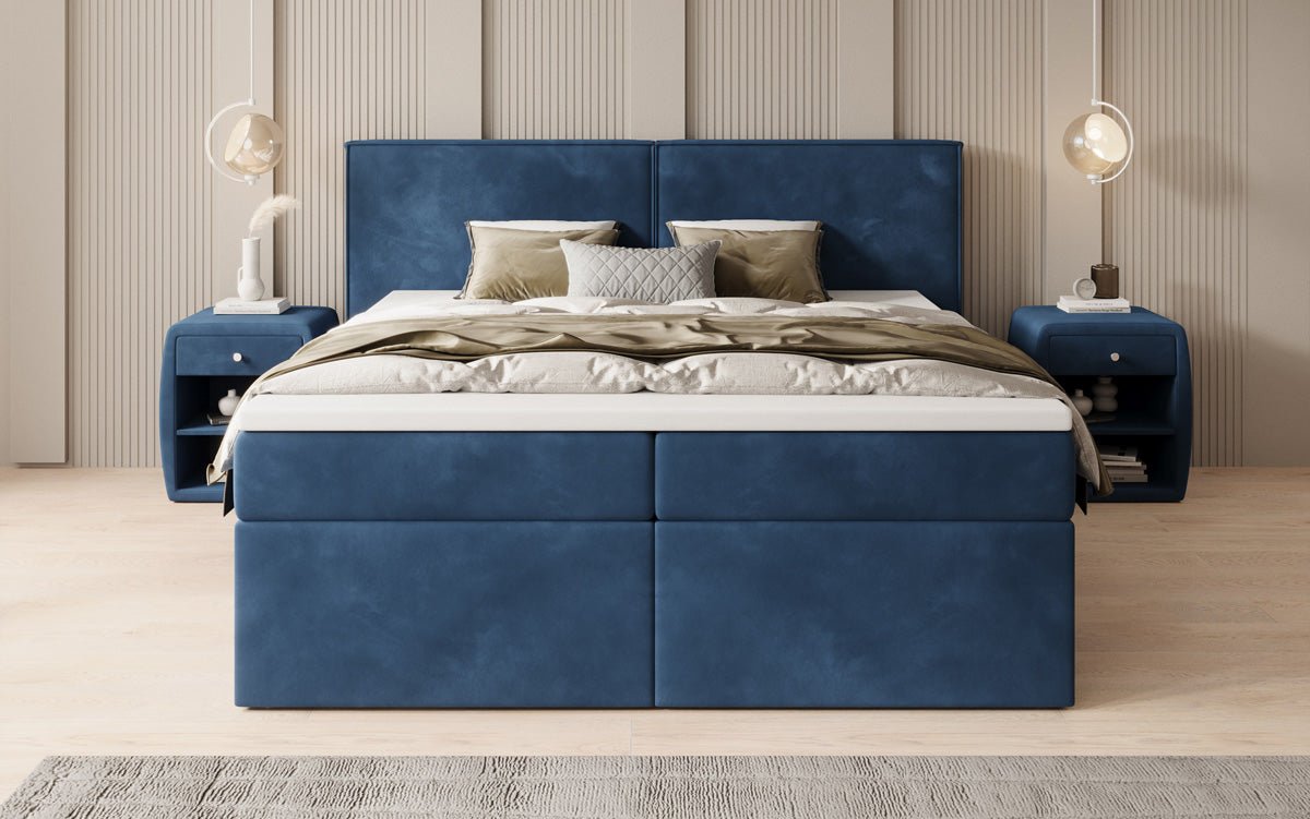 Boxspringbed Ophelia met laden in fluweel