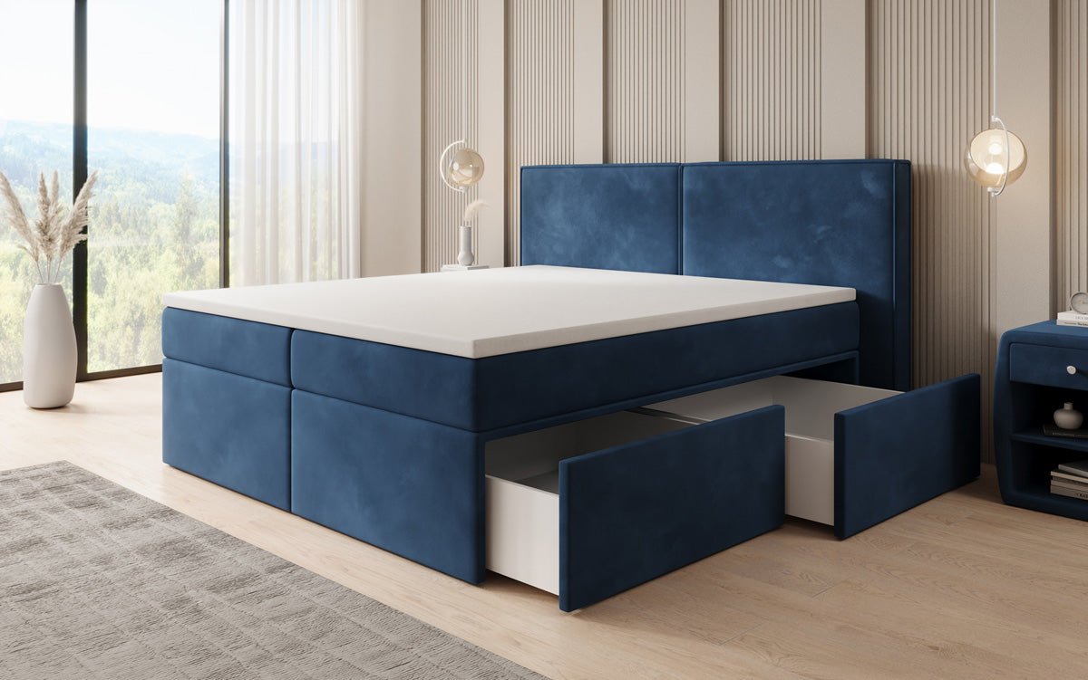 Boxspringbed Ophelia met laden in fluweel