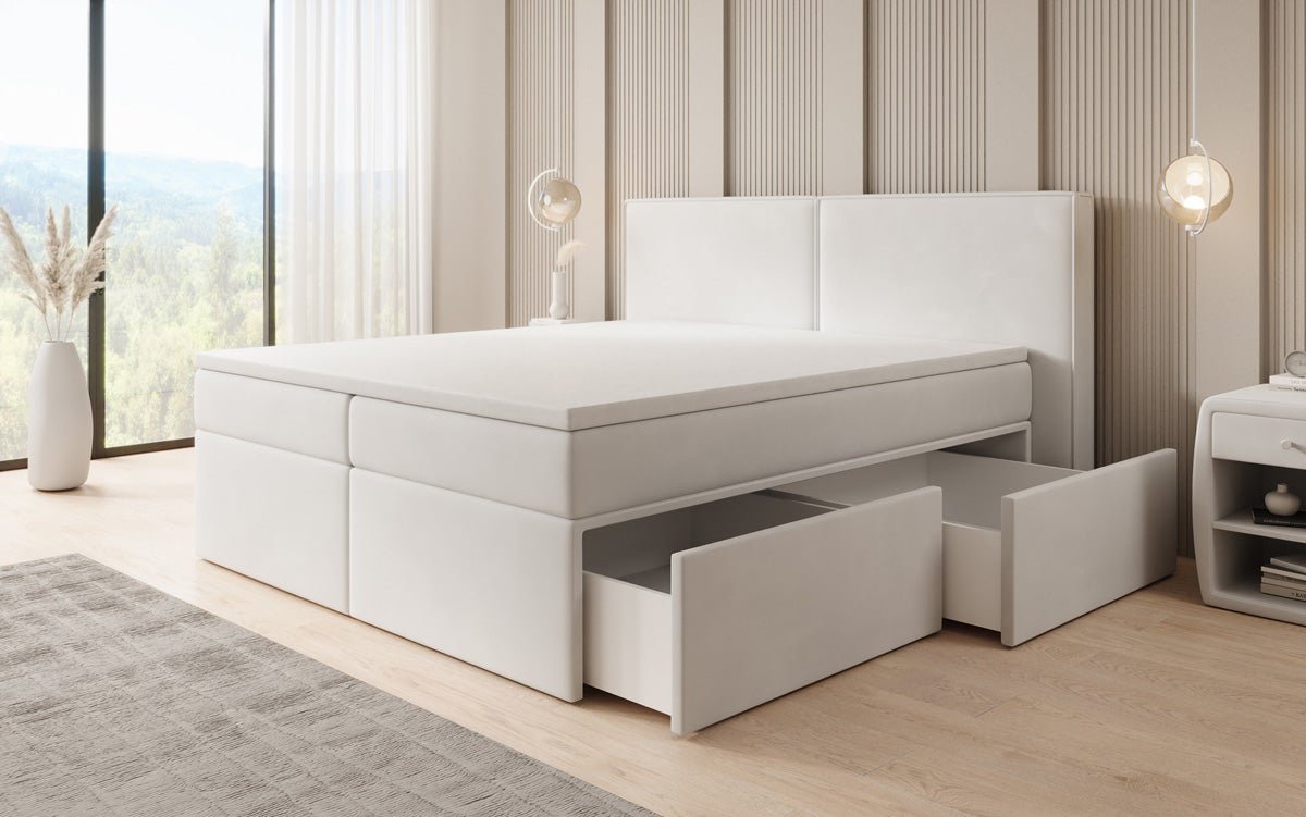 Boxspringbed Ophelia met laden in fluweel