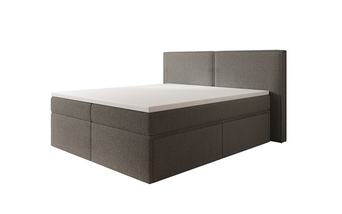 Boxspringbed Ophelia met laden in Teddystof Bouclé