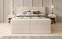 Boxspringbed Ophelia met opklapbare opbergruimte in Teddystof Bouclé
