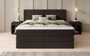 Boxspringbed Ophelia met opklapbare opbergruimte in Teddystof Bouclé