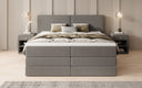 Boxspringbed Ophelia met opklapbare opbergruimte in Teddystof Bouclé