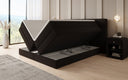 Boxspringbed Ophelia met opklapbare opbergruimte in Teddystof Bouclé