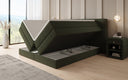 Boxspringbed Ophelia met opklapbare opbergruimte in Teddystof Bouclé