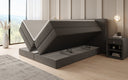 Boxspringbed Ophelia met opklapbare opbergruimte in Teddystof Bouclé
