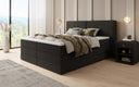 Boxspringbed Ophelia met opklapbare opbergruimte in Teddystof Bouclé