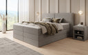 Boxspringbed Ophelia met opklapbare opbergruimte in Teddystof Bouclé