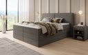 Boxspringbed Ophelia met opklapbare opbergruimte in Teddystof Bouclé