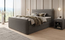 Boxspringbed Liana II met opklapbare opbergruimte in Teddystof Bouclé