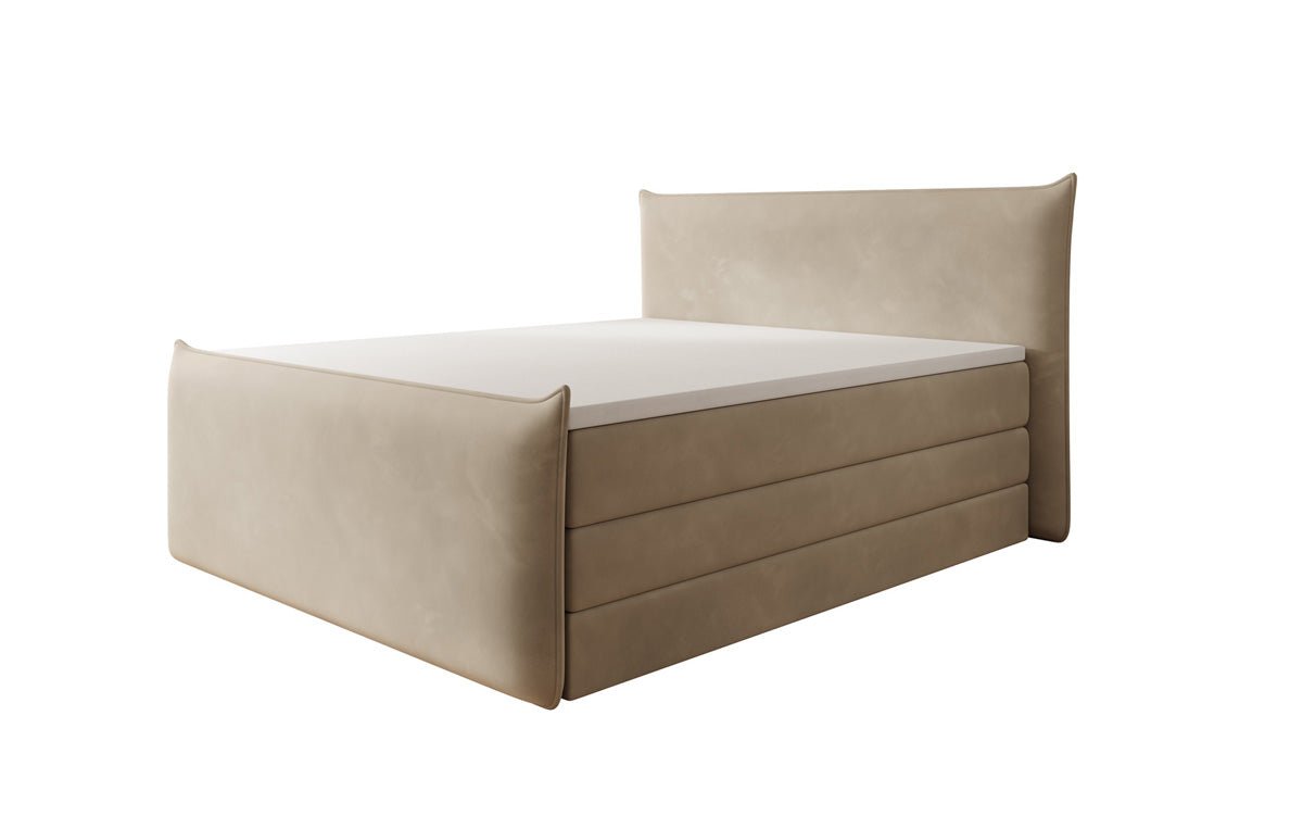 Boxspringbed Liana II met opklapbare opbergruimte in fluweel