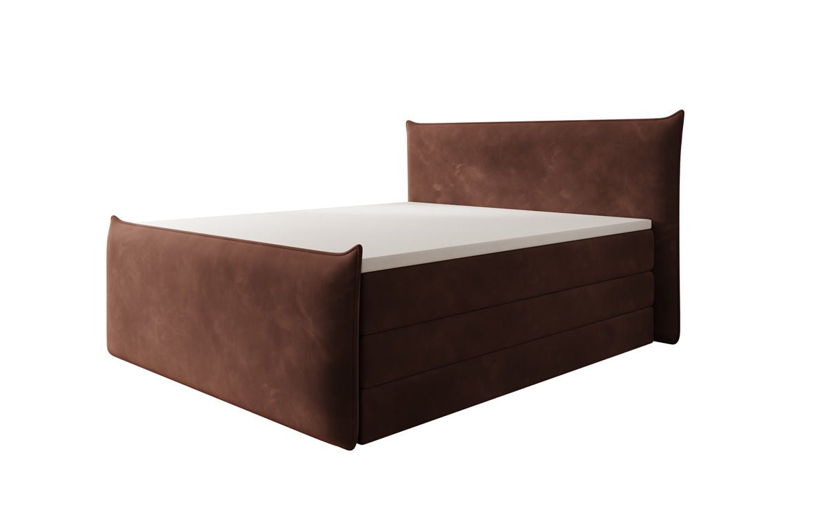 Boxspringbed Liana II met opklapbare opbergruimte in fluweel