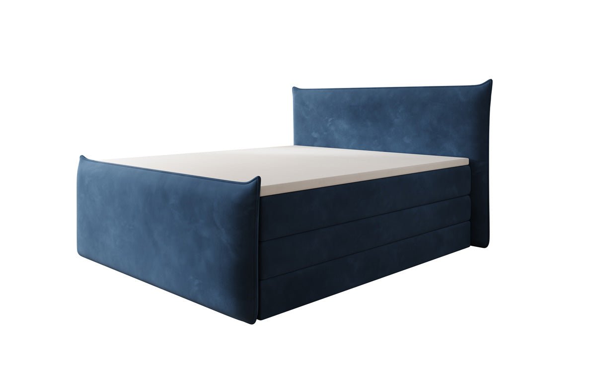Boxspringbed Liana II met opklapbare opbergruimte in fluweel
