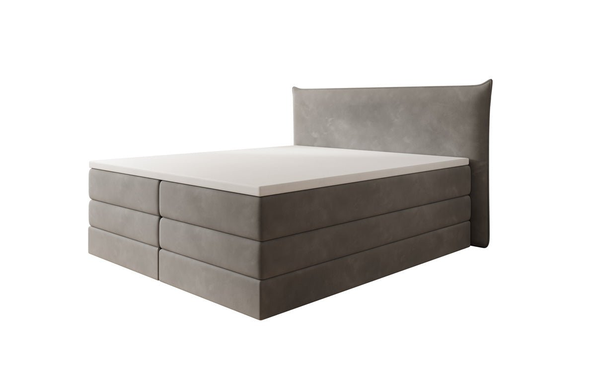 Boxspringbed Liana met opklapbare opbergruimte in fluweel