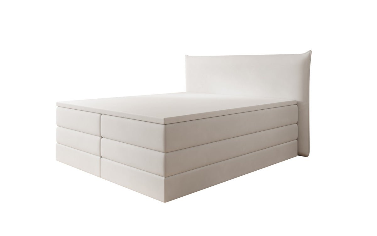 Boxspringbed Liana met opklapbare opbergruimte in fluweel