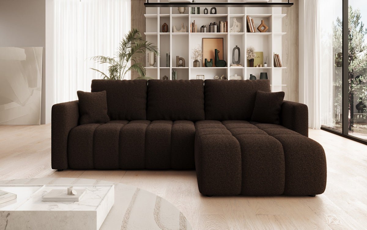 Designbank Beatrice L met slaap- en klapfunctie in Bouclé