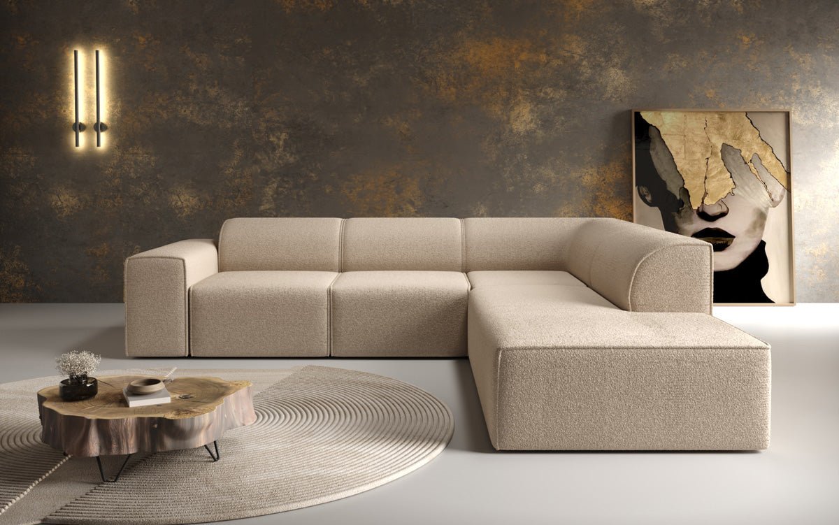 Designersofa Idiola L in Teddystof Bouclé