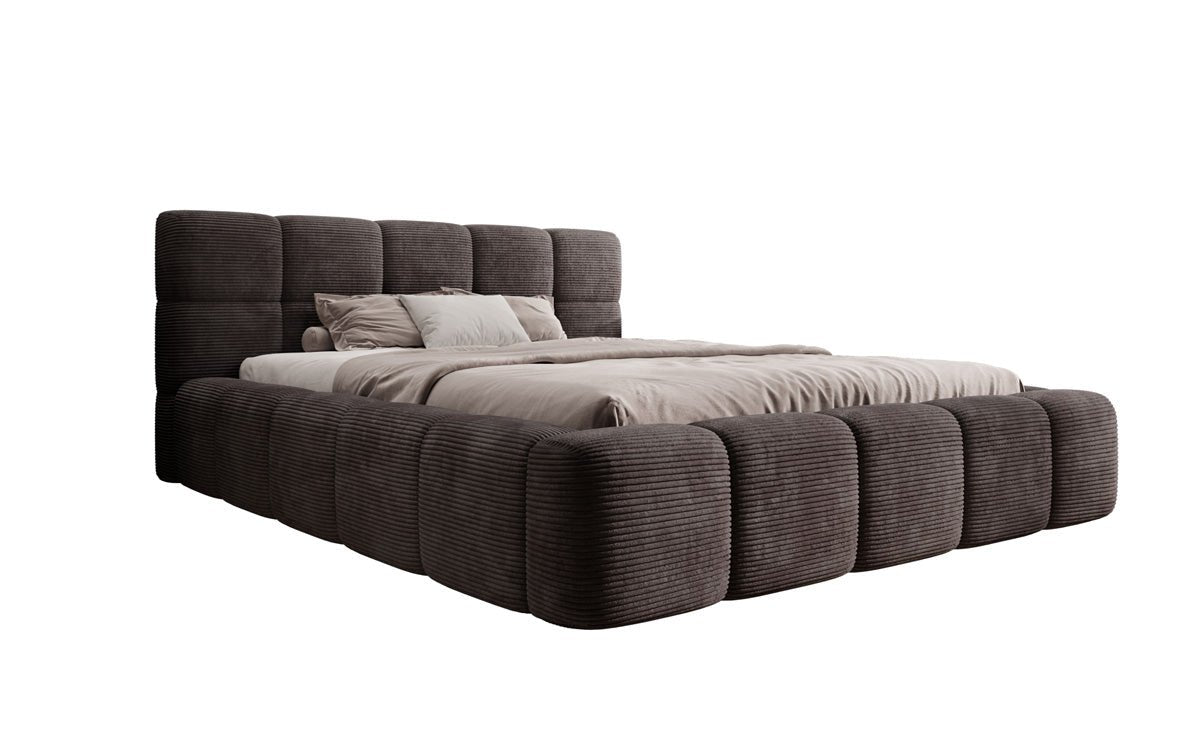 Designerslaapbank Nox in ribstof met opbergruimte
