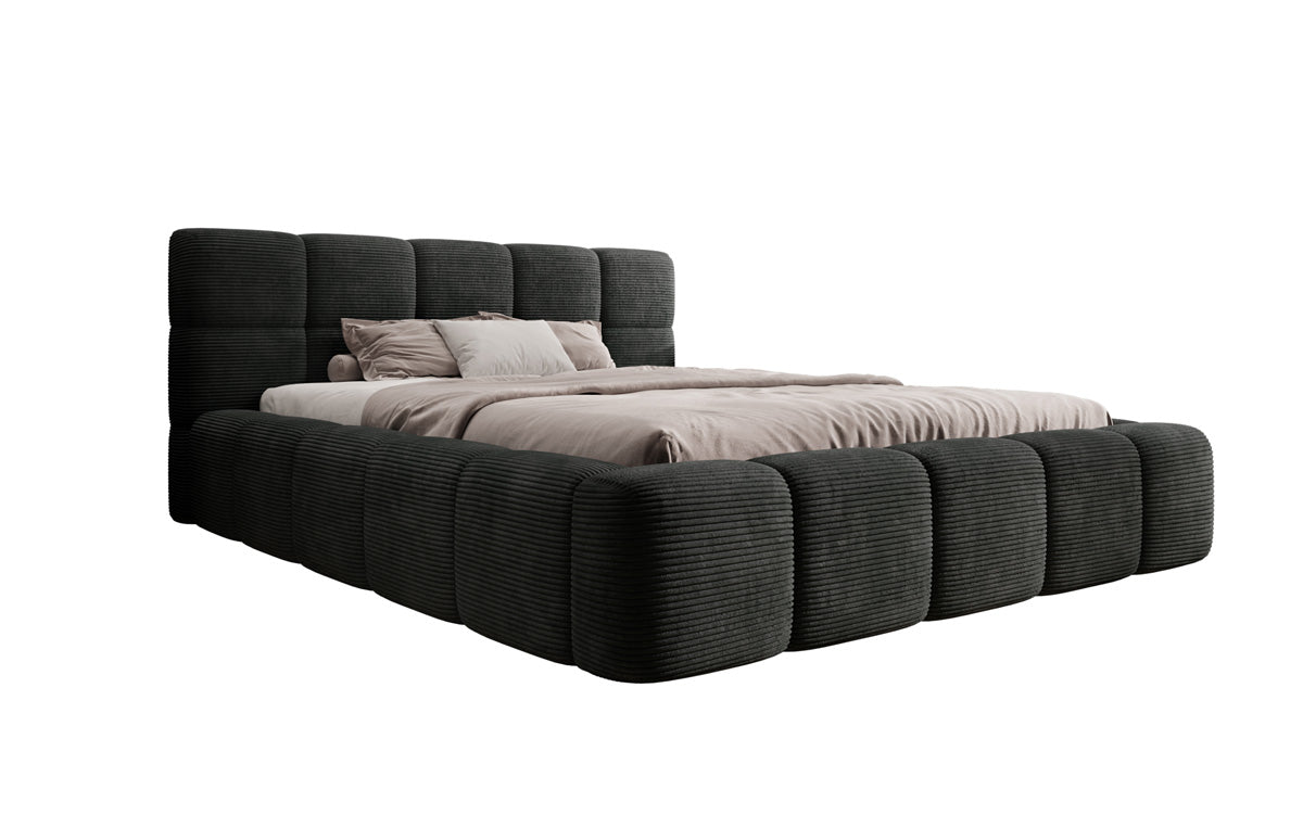 Designerslaapbank Nox in ribstof met opbergruimte