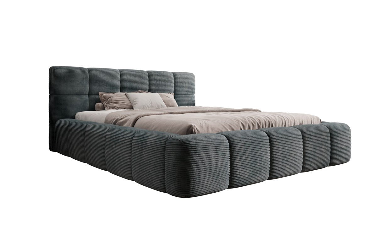 Designerslaapbank Nox in ribstof met opbergruimte