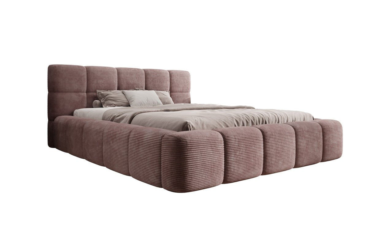 Designerslaapbank Nox in ribstof met opbergruimte