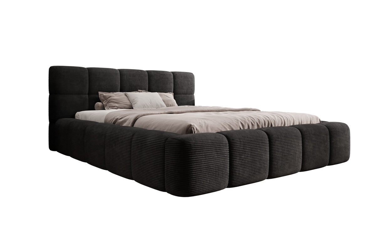 Designerslaapbank Nox in ribstof met opbergruimte