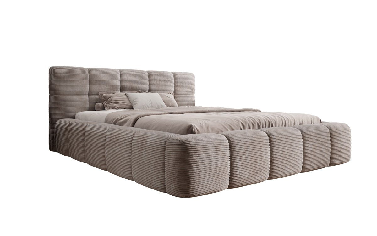 Designerslaapbank Nox in ribstof met opbergruimte