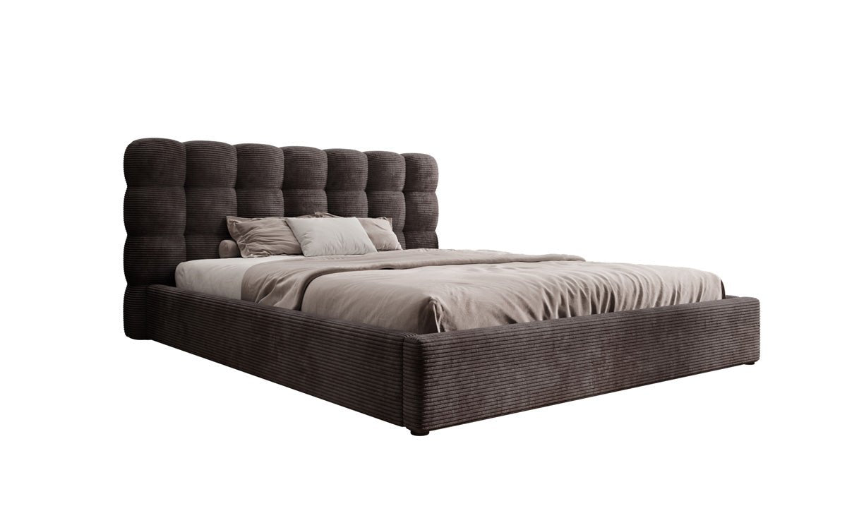 Designerslaapbank Calivo in ribstof met opbergruimte