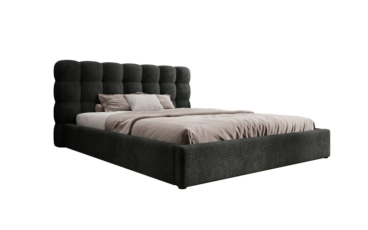 Designerslaapbank Calivo in ribstof met opbergruimte