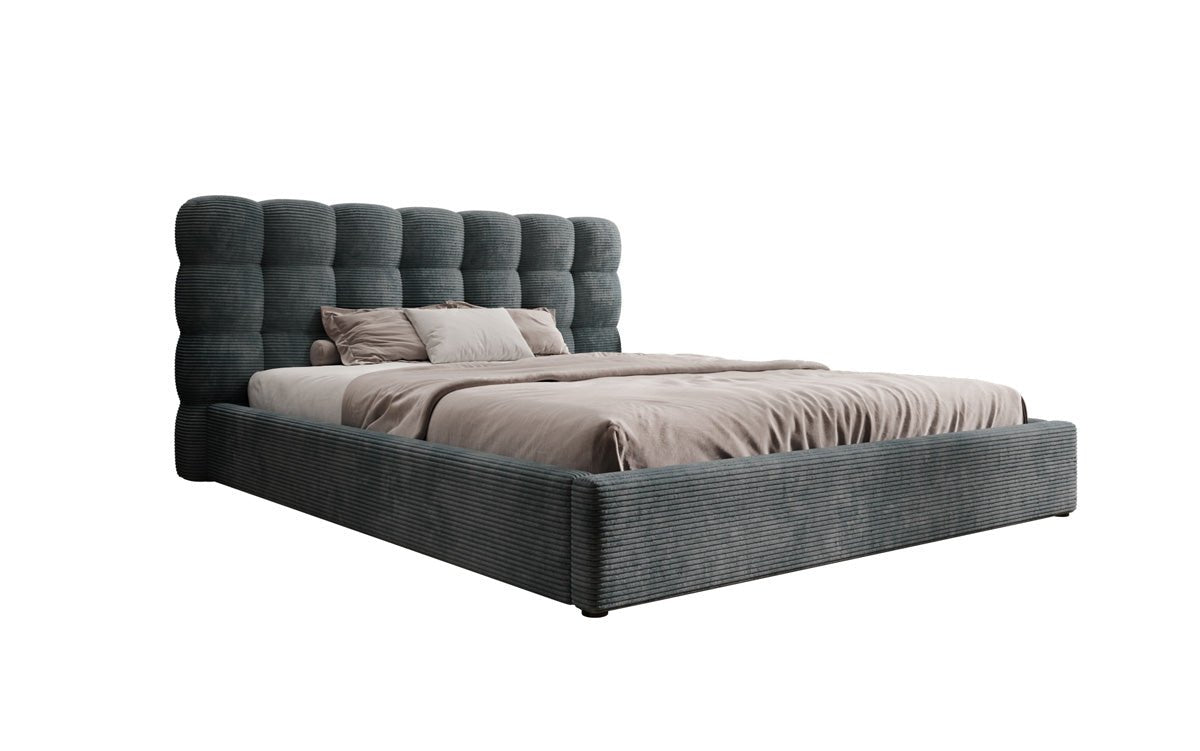 Designerslaapbank Calivo in ribstof met opbergruimte