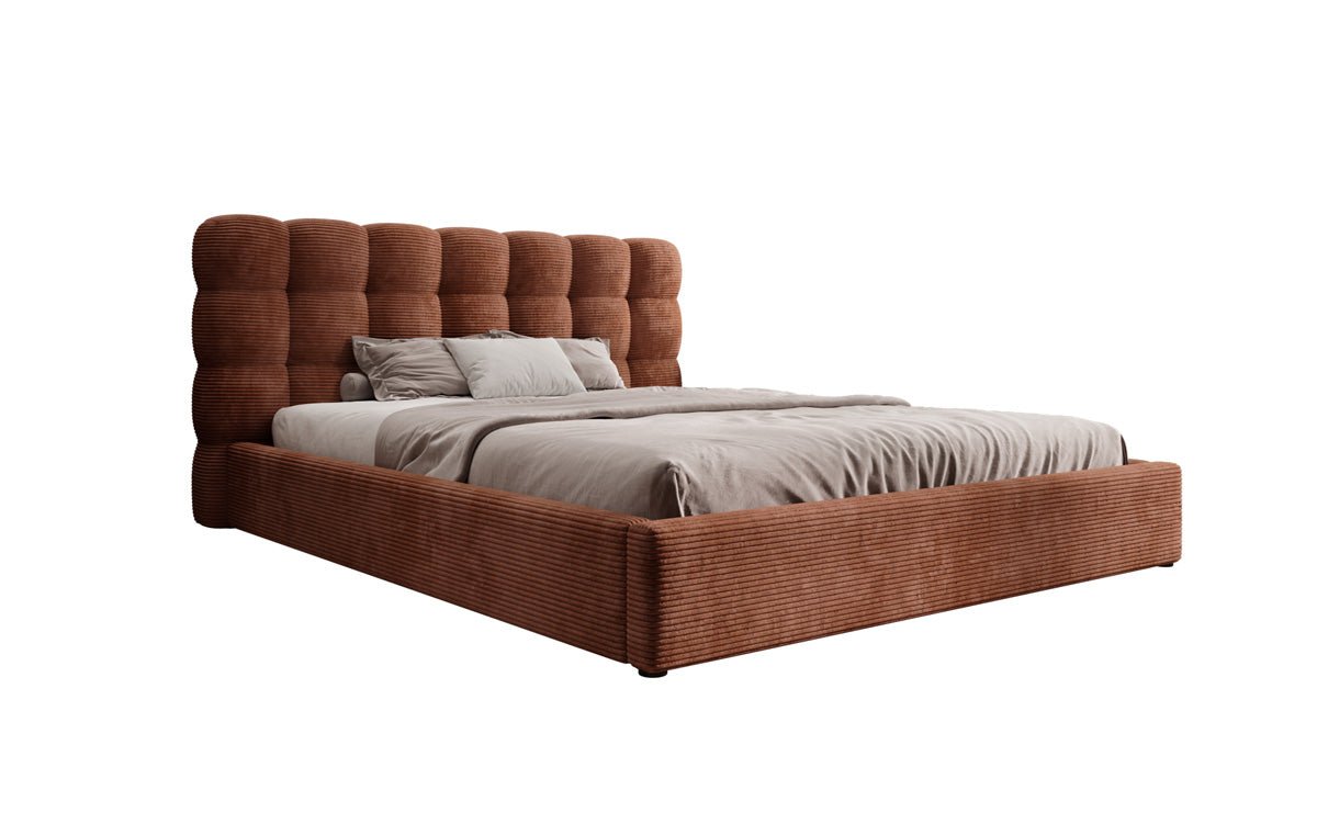 Designerslaapbank Calivo in ribstof met opbergruimte