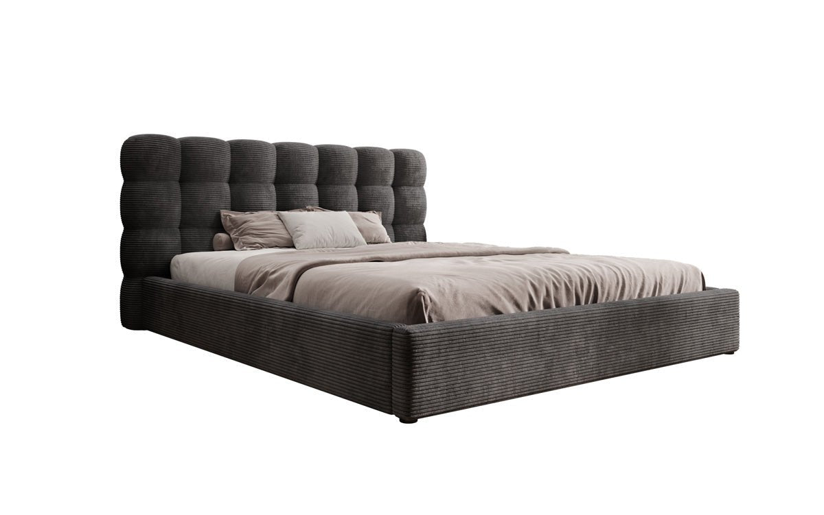 Designerslaapbank Calivo in ribstof met opbergruimte